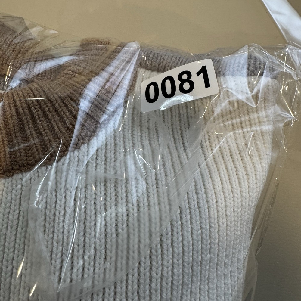 Abercrombie & Fitch Women's Knit Y2K Sweater Medium Colorblock Brown Pullover - Picture 11 of 11